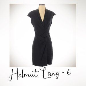 Helmut Lang - Black Wrap Cocktail Dress- Size 6